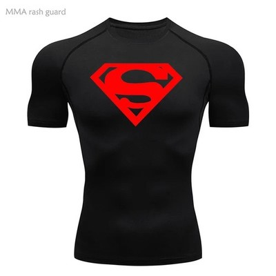 Men's T-shirts Superhero Compression Tights Tops Short Sleeve Tee Gym