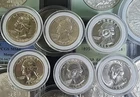 Lot of (6)  Gem BU 90% Silver Washington Quarters, in Capsules!