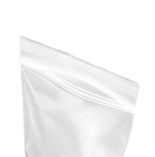 Sachet plastique transparent zip 60 microns et trou de suspension