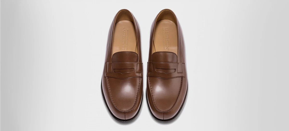 JM WESTON MOCASSIN 180 BROWN BOXCALF 7.5 C WITH BOX & PAPERS