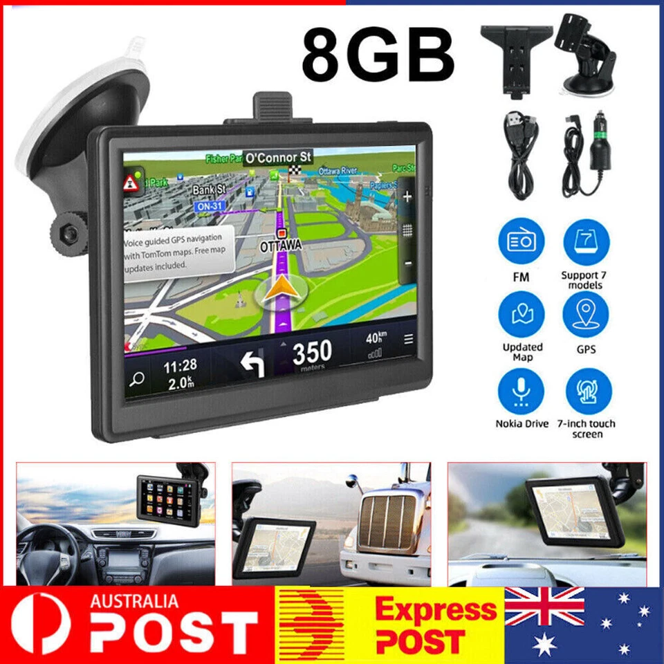 7'' Car GPS Navigation Sat Nav Bus Navigation System Lifetime Free Australia AU*