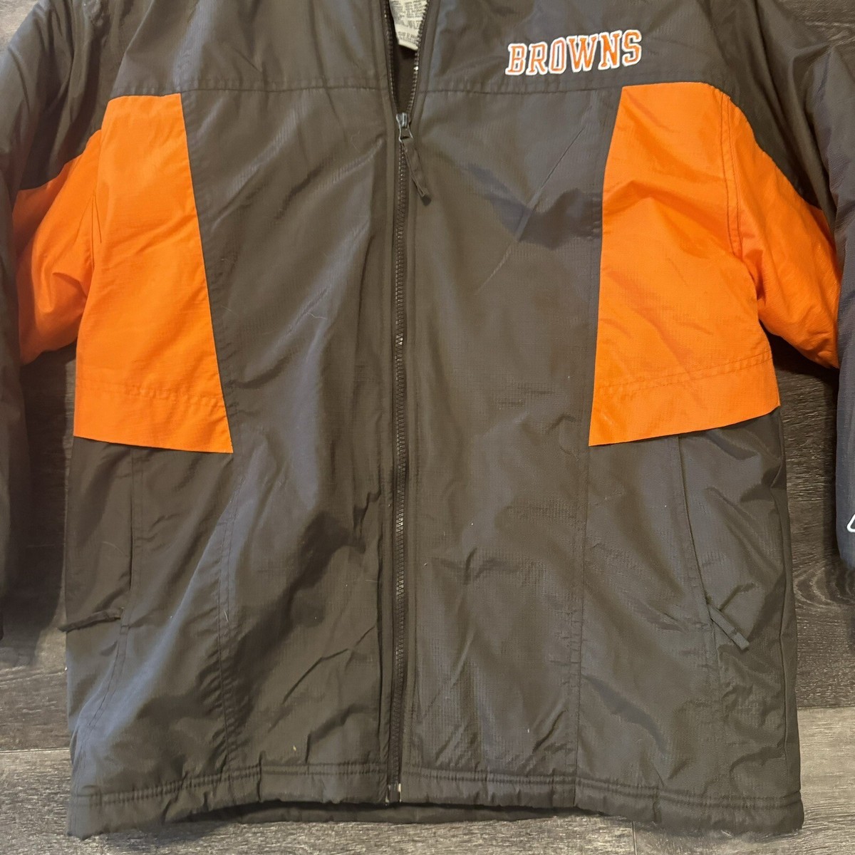 Reebok NFL Cleveland Browns Hooded Jacket Coat Fill Zip Youth XL