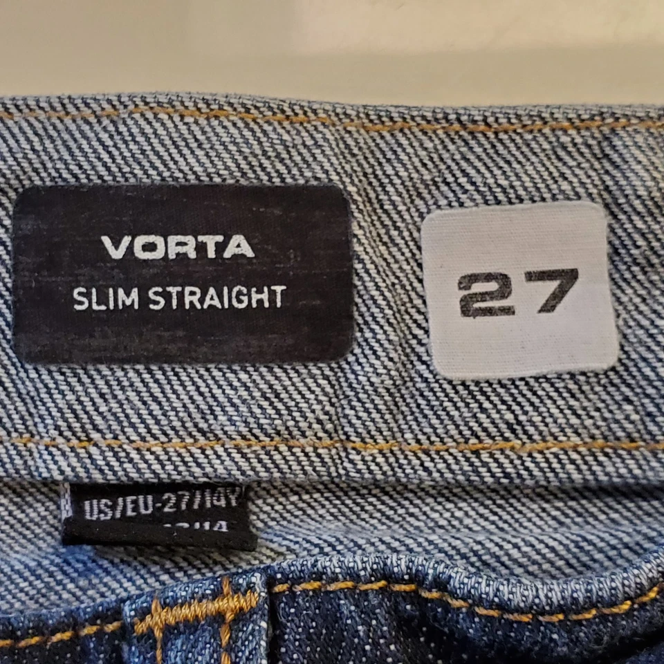 Volcom Vorta Jeans Men's Size 27 Slim Straight Blue Denim Cotton Elastane VGUC - Image 3 of 4