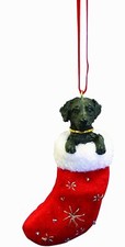Black LABRADOR in Stocking Christmas Ornament-Santa's Little Pals-by E S Pets