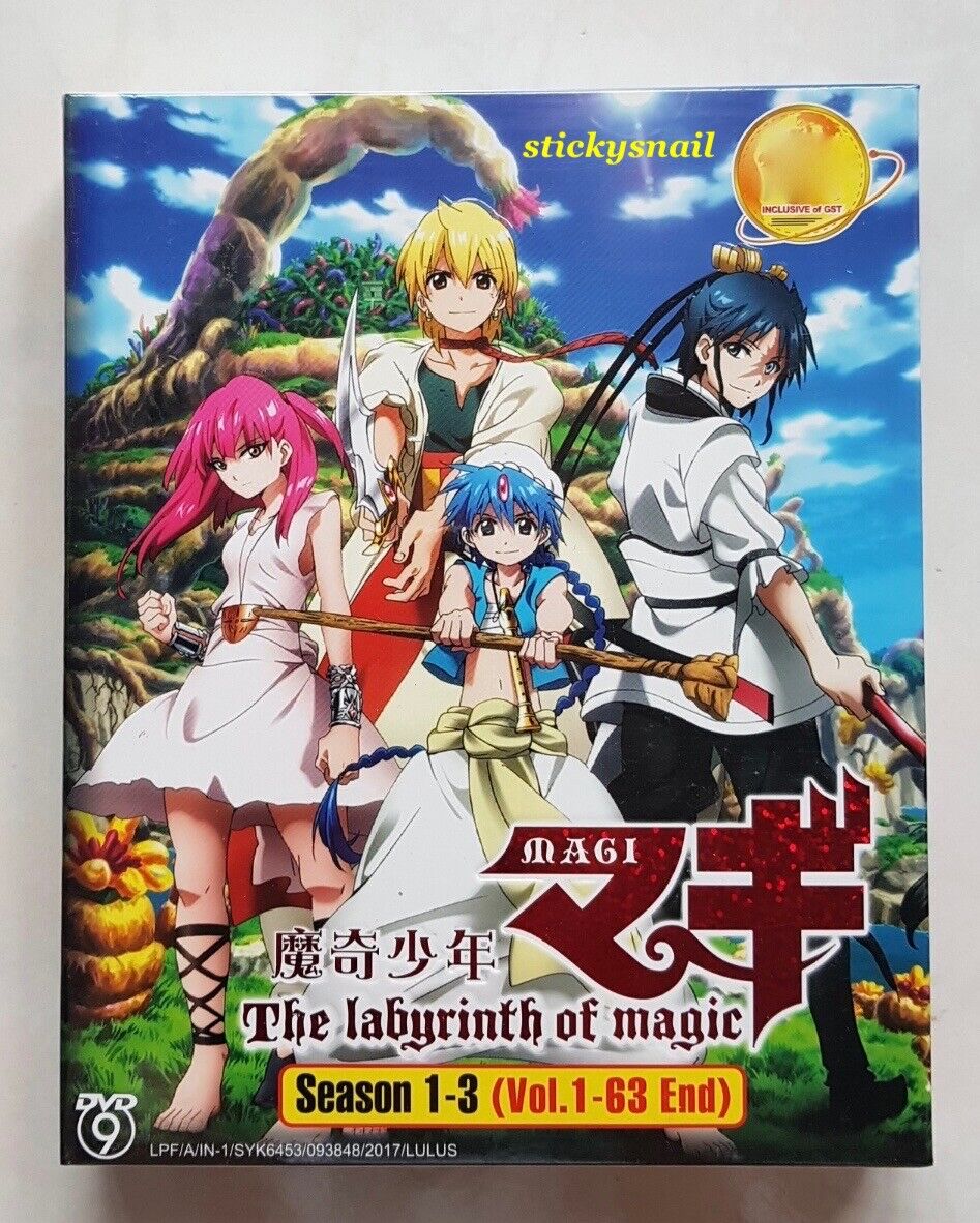 Anime DVD Magi The Labyrinth Of Magic Season 1-3 Vol.1-63 End English  Subtitle