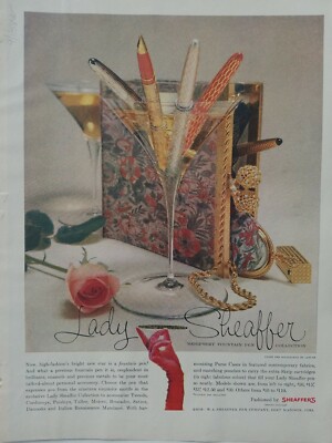  1958 Lady Scheaffer Scripsert fountain pen collection vintage writing ad