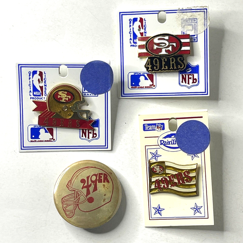 SF 49ers 5 Vtg NFL Enamel Hat Lapel Pin Button Lot Helmet B2B Super Bowl Unocal - Picture 3 of 6