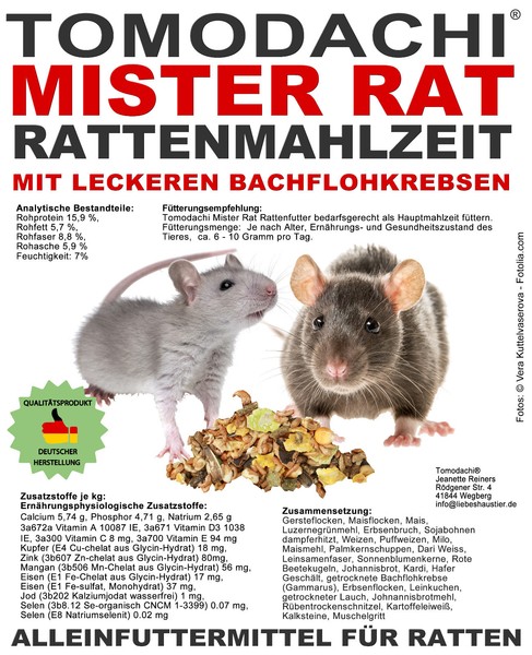 Rattenfutter Nager Futter Naturfutter Ratte Bachflohkrebse GemüSe NüSse 10Kg-image