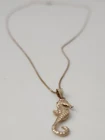 FW16 Supreme Seahorse Gold Pendant + Chain 14K Yellow Necklace