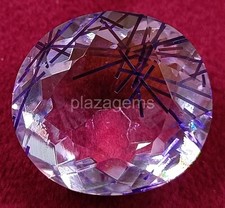 40.00 CT Round Cut Purple Rutilated Quartz EGL Certified Loose Gemstone 5JRS