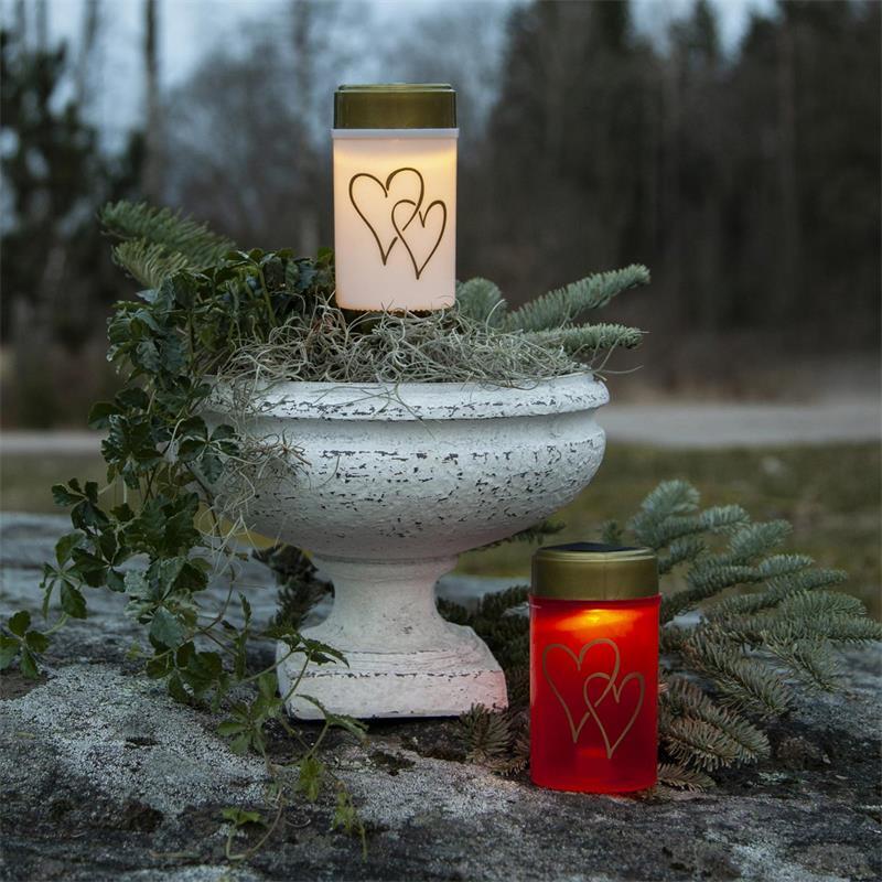 MARELIDA Solar Grablicht Mit Herzmotiv - 12 Cm Hoch, LED, Inkl. Erdspieß