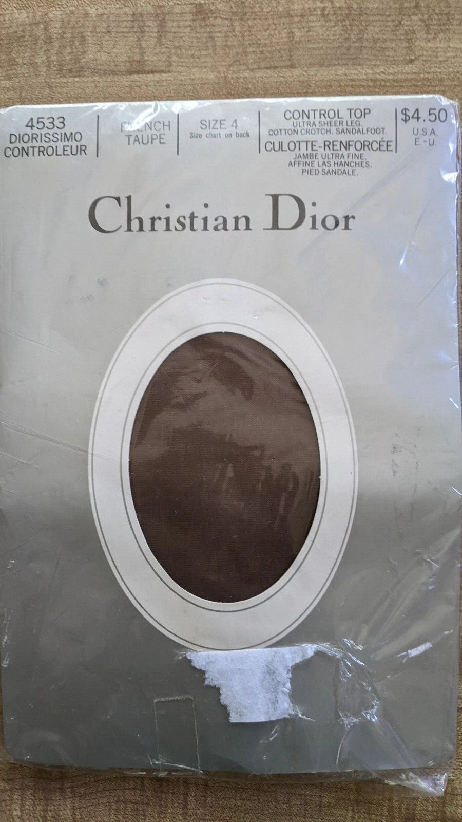 vintage Pantalon Christian Dior Diorissimo Pantalon Foot Control Top Taille 4 Taupe