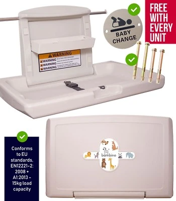 Bambino Baby Changer Unit Horizontal Commercial Wall Mount Nappy Changing Table