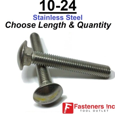 Hillman 10-24 X 1" Carriage Bolt With Nut – 30-Pack, Square Neck Self-Locking, For Wood & Metal Frames