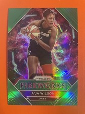 2021 Panini Prizm FIREWORKS  A’ja Wilson Green Prizm #9 Las Vegas Aces