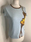 Just Cavalli 90s Y2K fitted tshirt tee M 10 VGC branded fitted logo surf retro