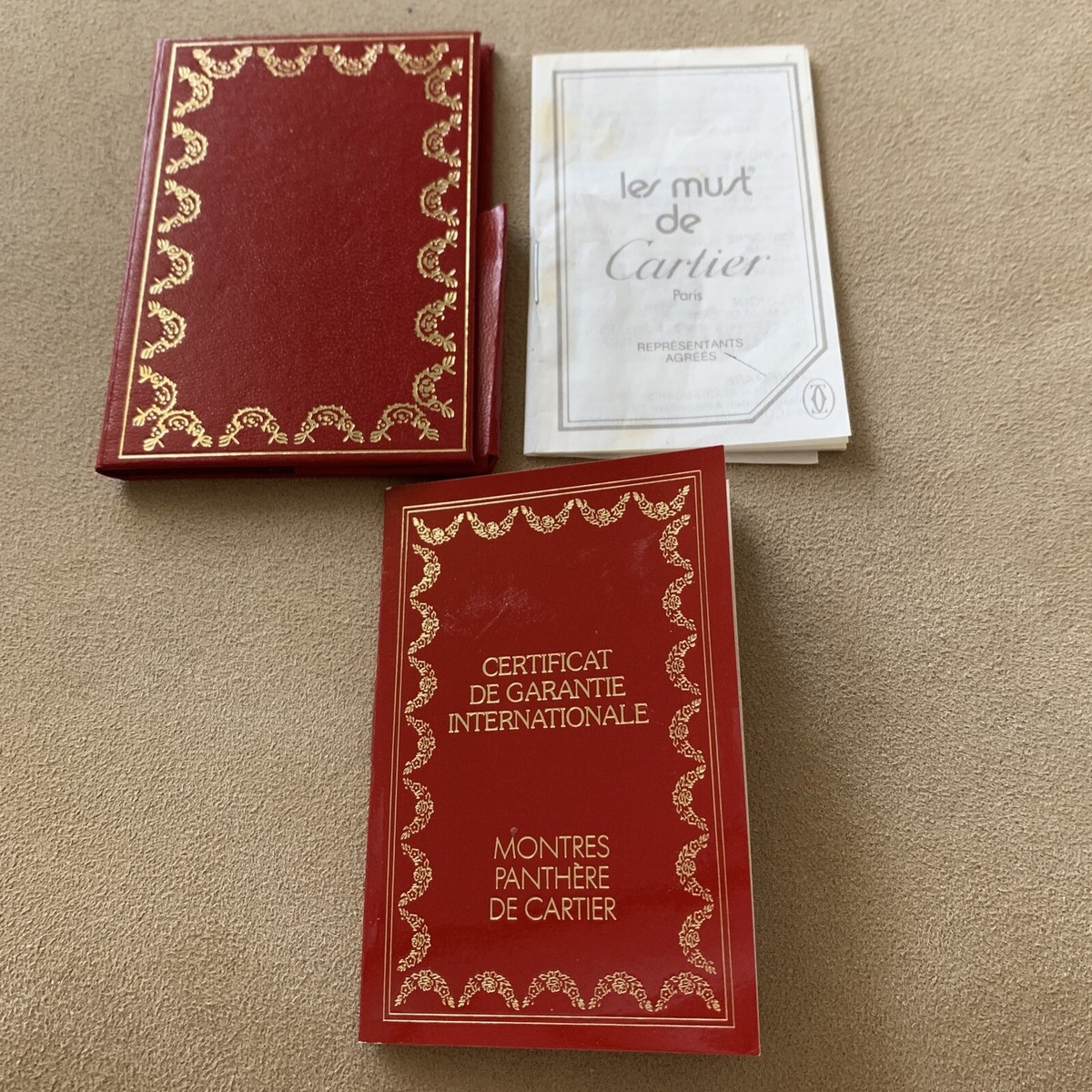 Montres Panthere de Cartier Watch Certificate Warranty Booklet Set