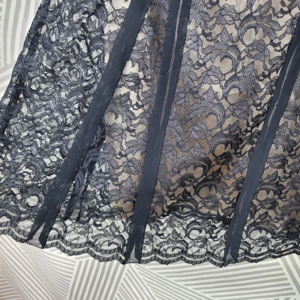 Falda Axcess Talla 10/12 Mediana Capas Encaje Negro Hasta la Rodilla Alt Foto 4 de 4