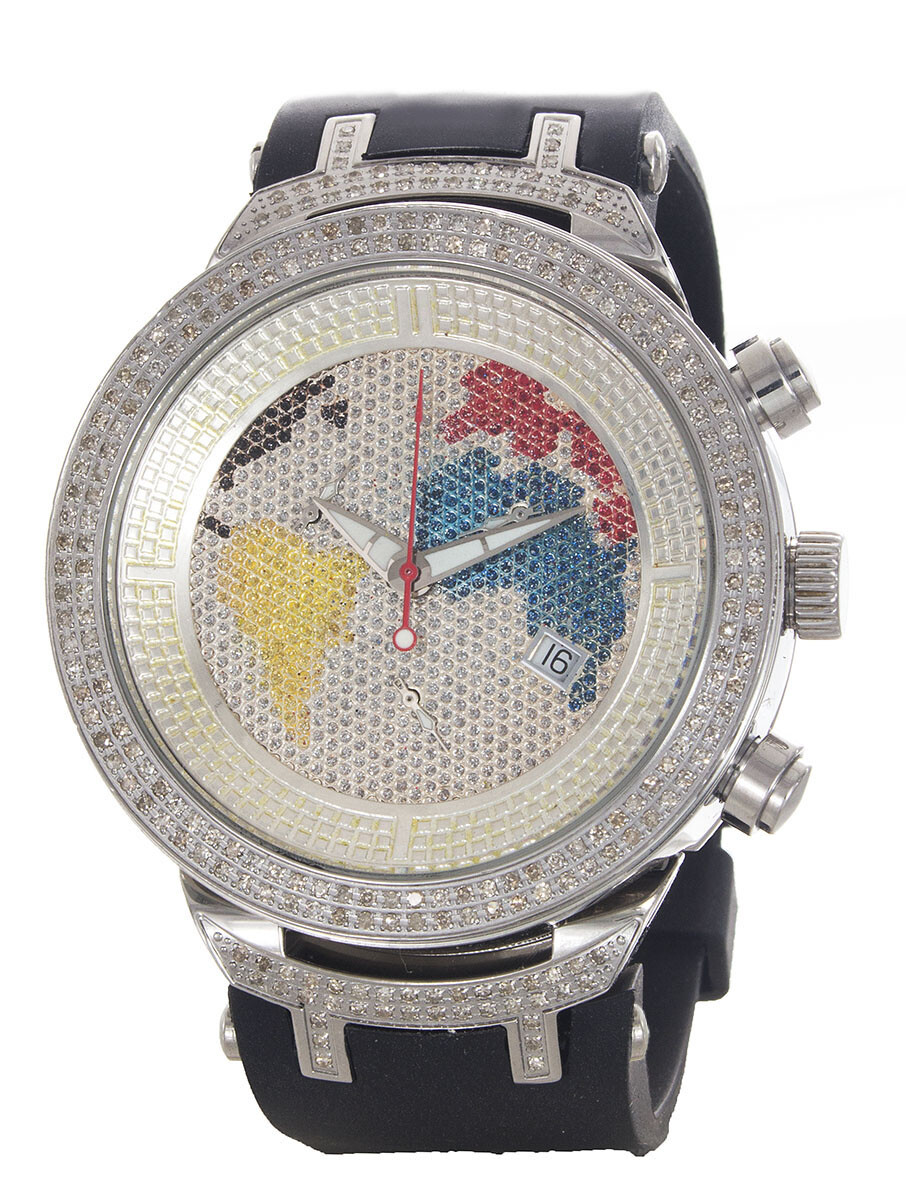 Joe Rodeo Men's Master Diamond Rubber Chronograph Quartz