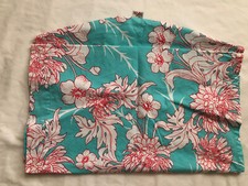 Baby Seven brand sling white floral with coral outlines on blue aqua size 3