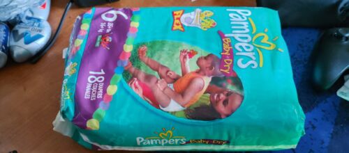 vintage 2006 pampers baby dry size 6 jumbo pack 18ct (READ) - Picture 1 of 3