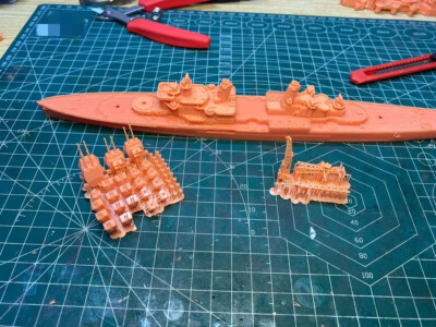 3D Printed 1/700 British Royal Navy Cheshire Cruiser Unpainted Model Kit
