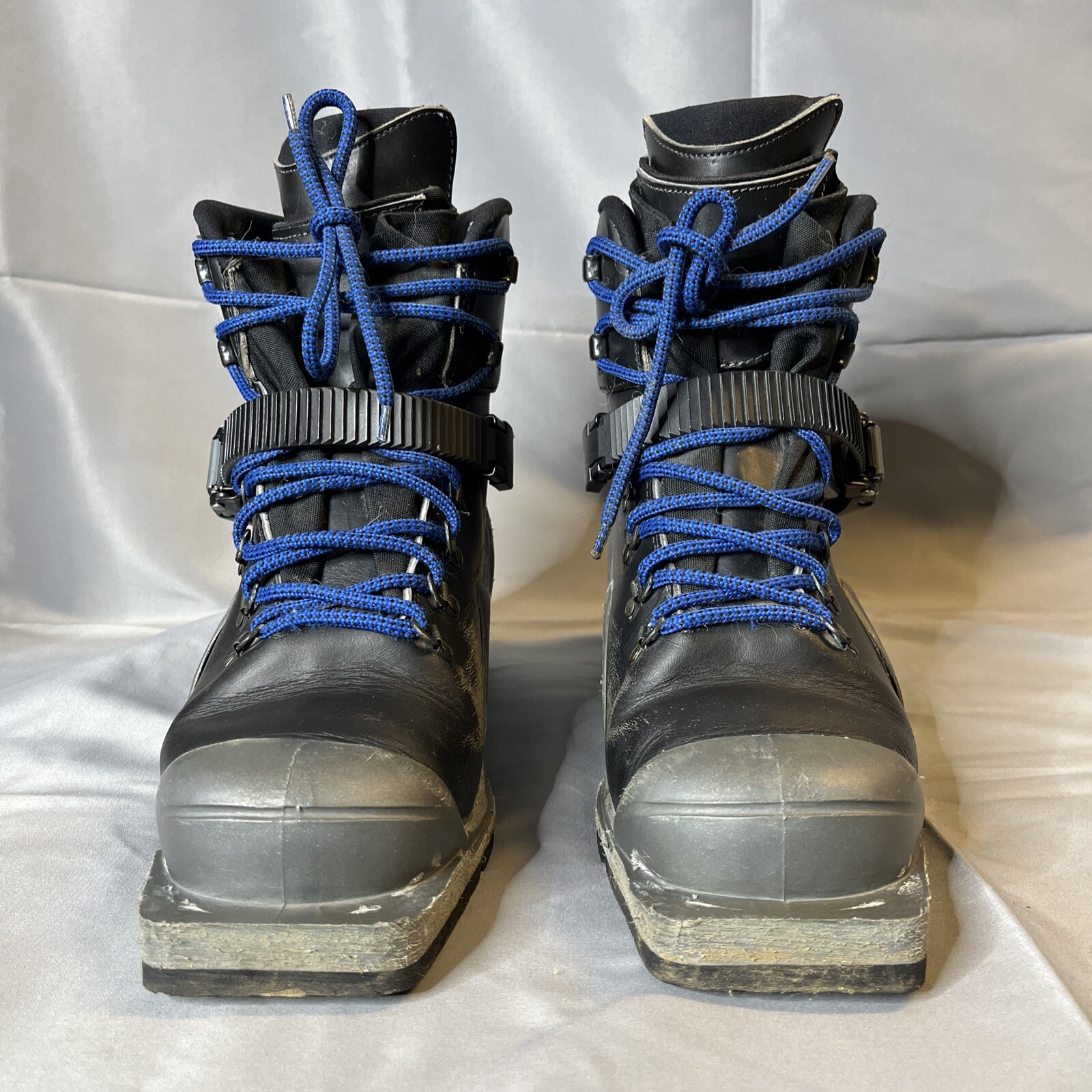 SALOMON Scarponi da sci uomo Merrell Tellemark taglia 10 5 US nero blu flash fibbia singola