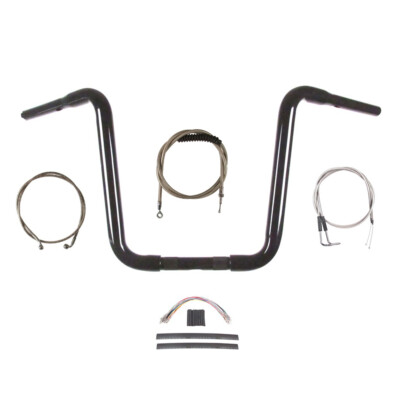 1 1/4'' Black Narrow 14'' Ape Hanger Handlebar Kit 1990-1995 Harley Softail