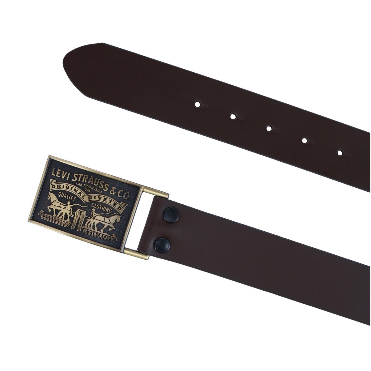 New Levis Men's Leather Bridle Belt with Antiqued Removable New Levis Men's Leather Bridle Belt with Antiqued Removable