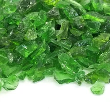 Green Premium 1/4" - 1/2" Premium Fire Glass for Fireplace and Fire Pit