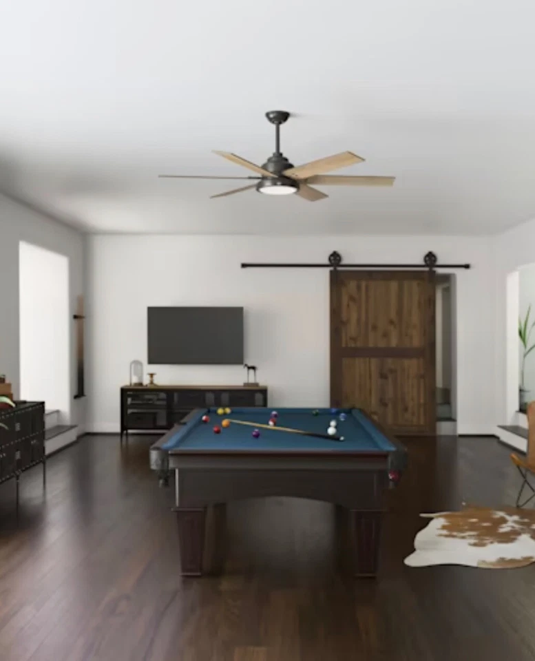 Hunter 60" Noble Bronze 6 Blade LED Light Wall Control Ceiling Fan - Image 3 of 3