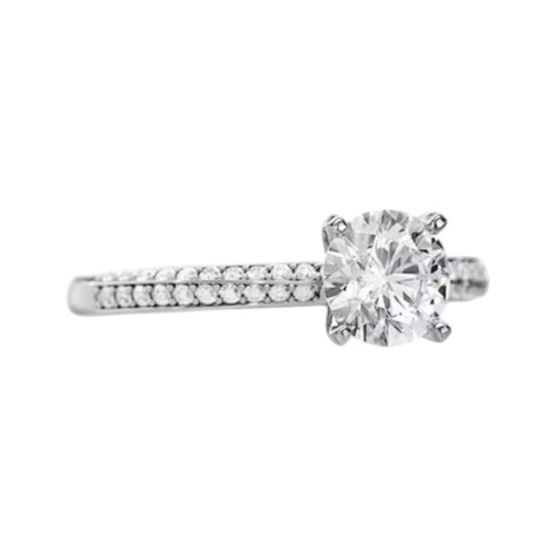 Diamond Ring IGI GIA Lab Grown 1.40 Ct Round Cut Fine 18k White Gold Wedding - Picture 2 of 11