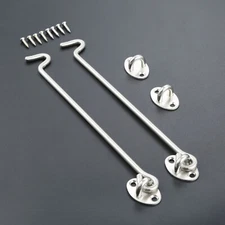 Cabin Hook and Eye Shed Gate Door Latch 3" 4" 6" 8" Stainless Steel W/Screws