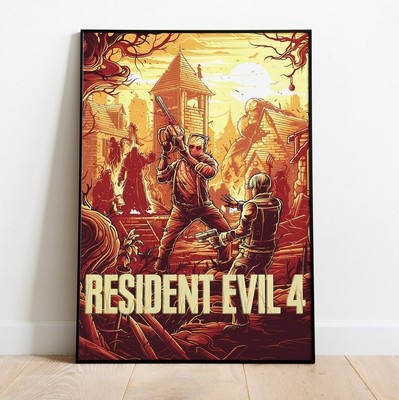 Resident Evil 4 Poster, Wall Art & Home Decor, Survival Horror Video Game Poster