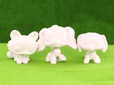 Custom lps Pets 3x White Bases Cocker Spaniel Dachshund Crouching Cat Kids Play