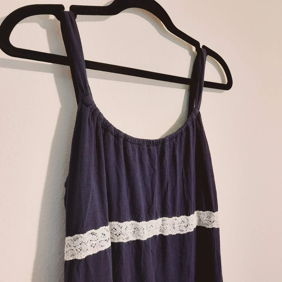 Josie Natori Navy Blue Women's Nightie Sz Small Stretch Knit Mid-Length Babydoll - Image 3 of 4
