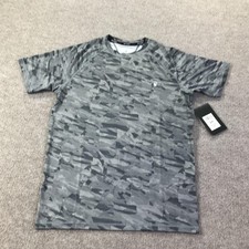 Spyder Rash Guard Shirt Mens Small Gray Camo UPF 30 Quick Dry Surf Swim