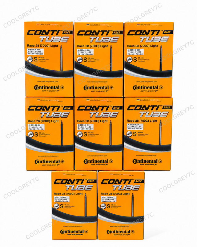 Lot of 8 Continental ContiTube Race 28 Light 700x20-25C 80mm Presta Tubes