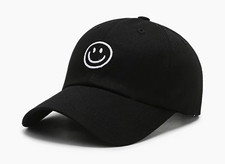 Baseballkappe Schwarz mit weißem Smiley-Logo...