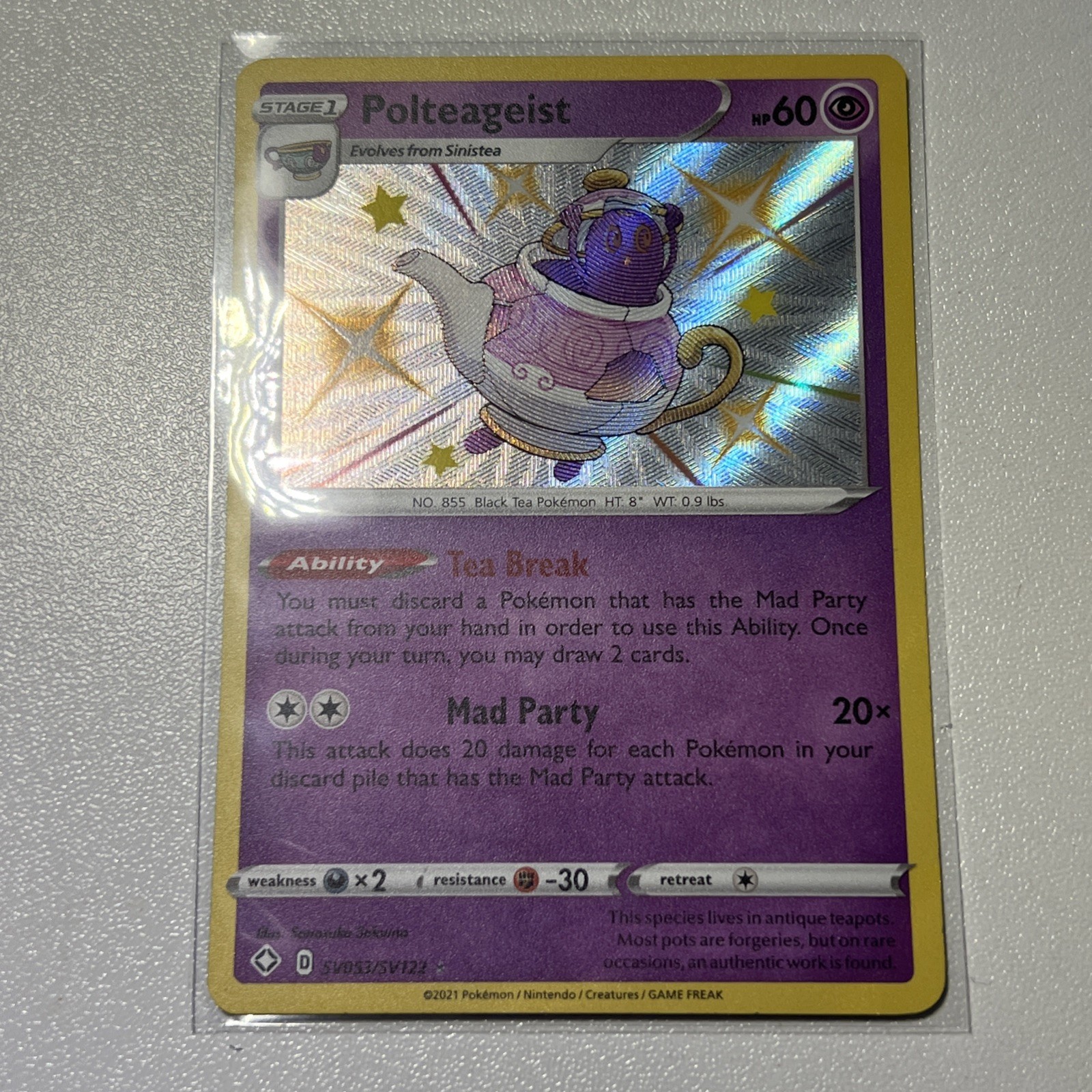 Polteageist SV053/SV122 Shiny Rare Shining Fates Shiny Vault Pokemon Holo NM
