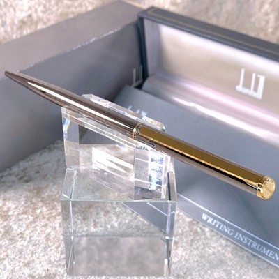 Vintage Dunhill Kugelschreiber Gemiline Gunmetal Body Gold Clip mit Etui & Papieren