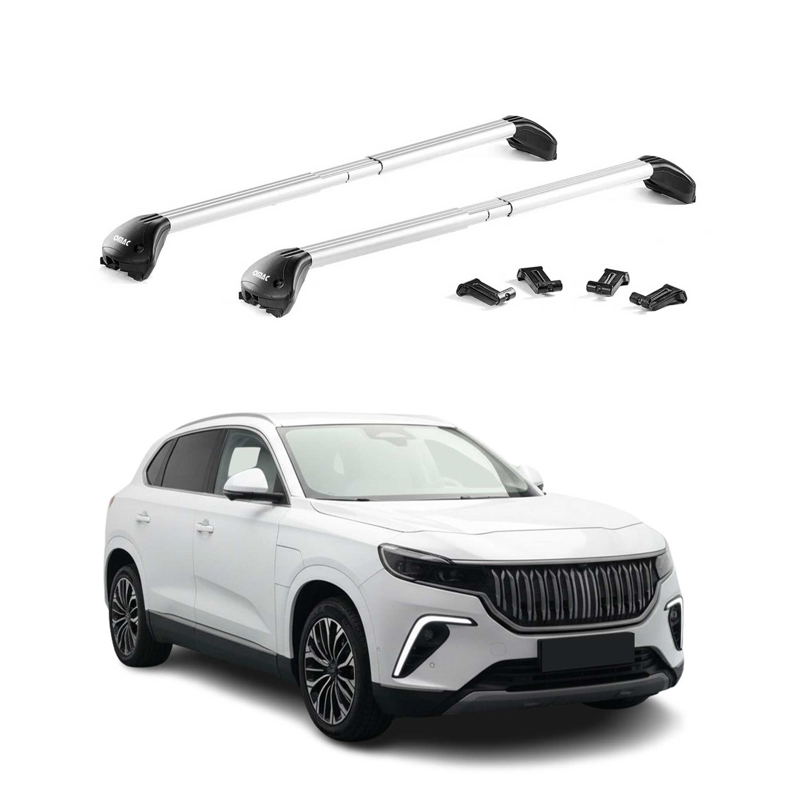 Barres de toit premium alu gris élégantes adaptées au Togg T10X