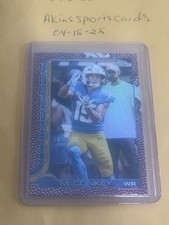 2025 Topps Chrome Football Ladd McConkey Football Leather Refractor 