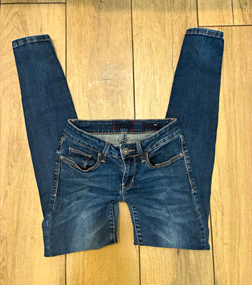 Vintage Guess Women s Low Rise Dark Wash Blue Denim Skinny Jeans Size 24
