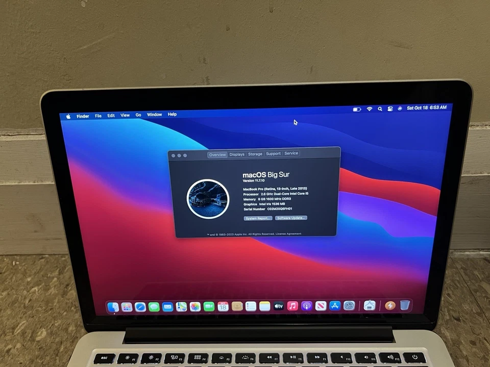 MacBook Pro 13” A1502 Late 2013, Core i5, 8G RAM, 250G SSD, NO AC - Image 2 of 4