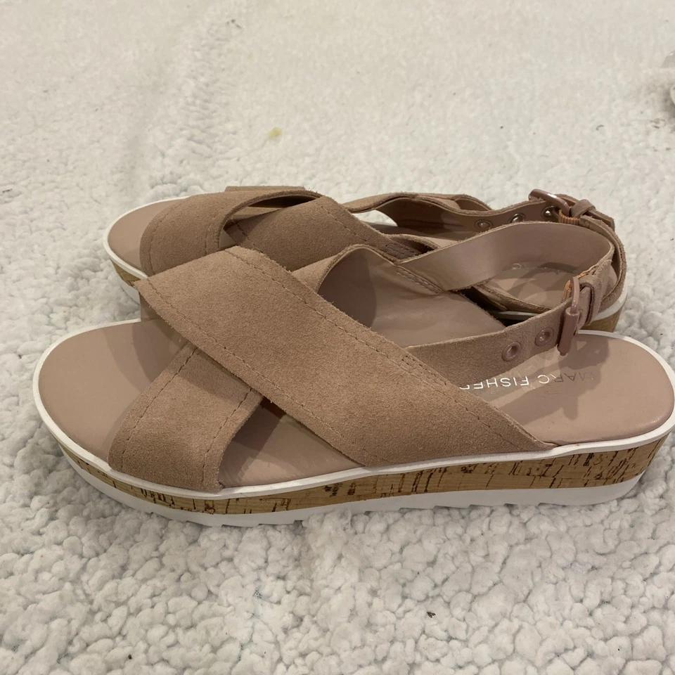 Marc Fisher Women’s Sling back Sandal Suede Size 7M Taupe - Image 3 of 4