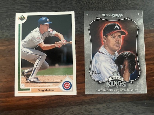 1991 UD Greg Maddux#115 & 2003 Diamond Kings #4 Baseball Cards Lot(2)