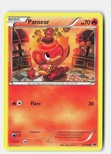 Pansear 15/99 Common Next Destinies Pokemon Lightly Played James Turner - Picture 1 of 2