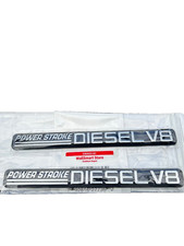 2pc Door Emblems Fits 1999-2004 Powerstroke Diesel V8 Badge Chrome Black