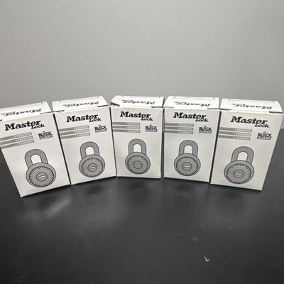Master Lock Block Guard Dial Combination Padlocks, Steel, 1/4in Shackle (5)